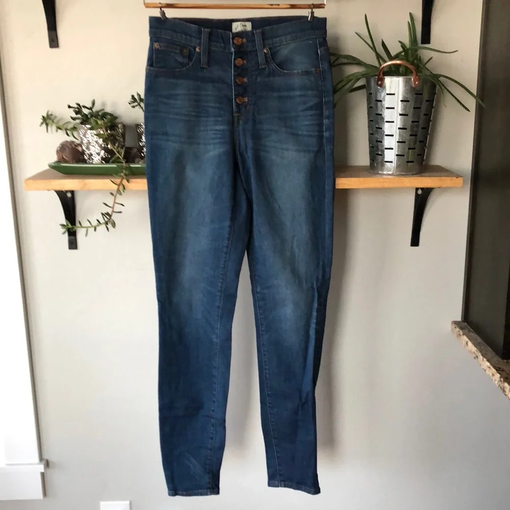 J. Crew Lookout High Rise Skinny Button Fly Skinny Jean Size 27 Tall